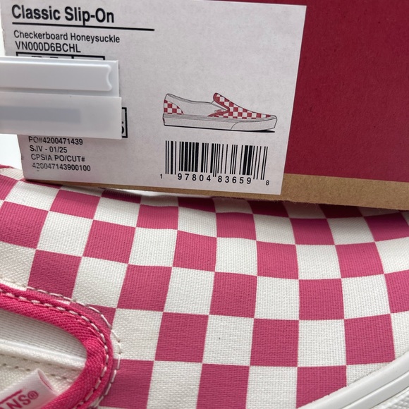 Vans Pink and White Checkered Slip-On Sneakers - Picture 14 of 16